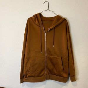 Brown Zip-Up Hoodie